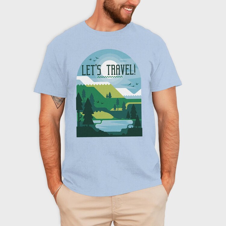 Let's Travel, Tricou Barbati (Unisex)