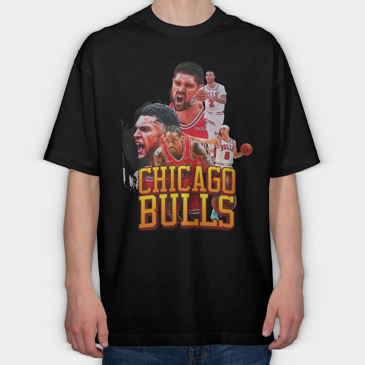 Chicago Bulls, Tricou Oversize Barbati (Unisex)