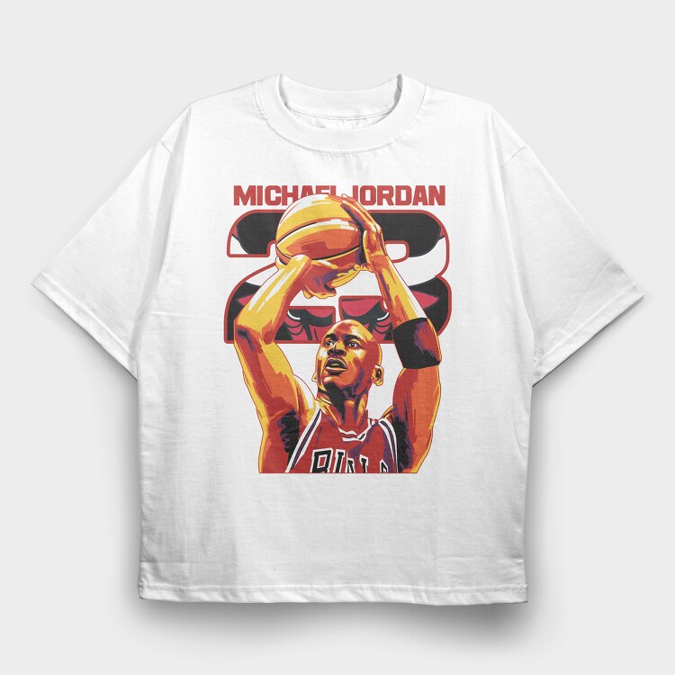 M JORDAN Art2, Tricou Oversize Barbati (Unisex)