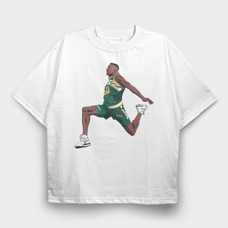 SHAWN KEMP Art1, Tricou Oversize Barbati (Unisex)