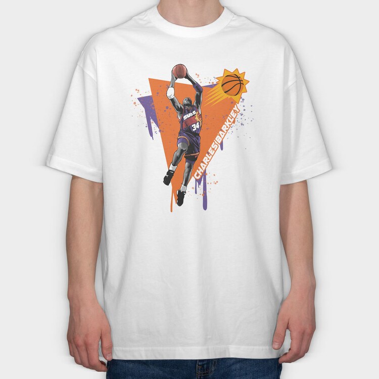 CHARLES BARKLEY Art1, Tricou Oversize Barbati (Unisex)