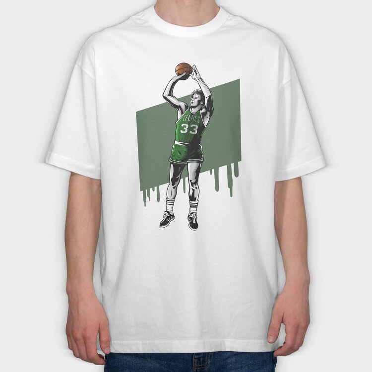 LARRY BIRD, Tricou Oversize Barbati (Unisex)