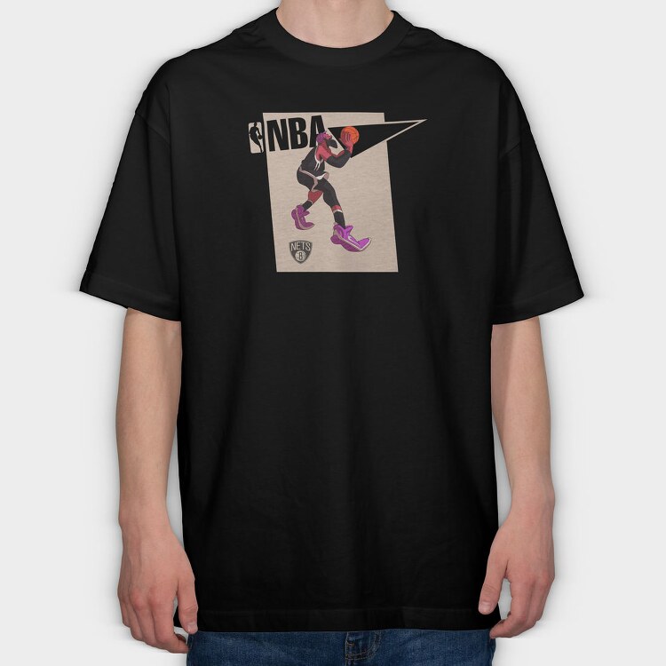 NBA Nets, Tricou Oversize Barbati (Unisex)