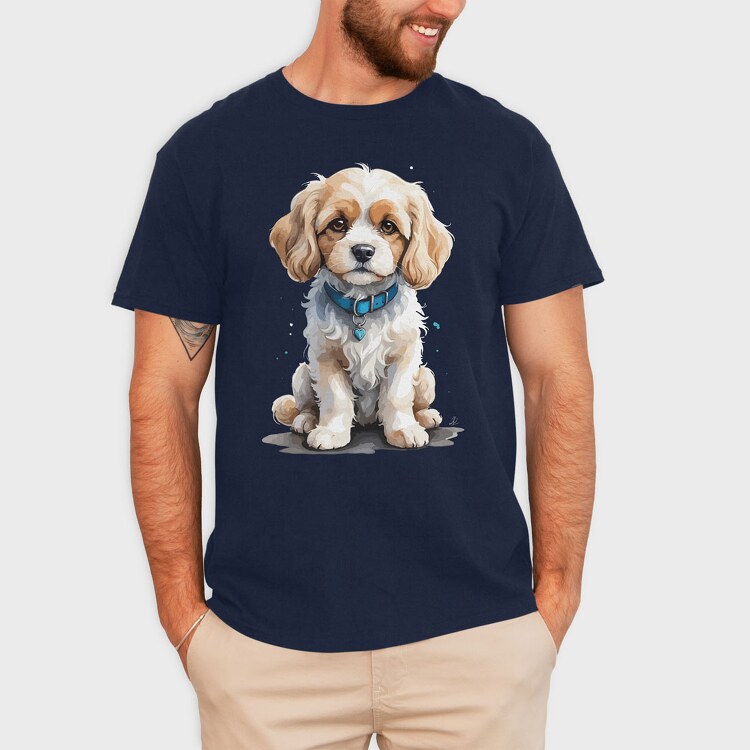 Cavachon Dog Watercolor, Tricou Barbati (Unisex)