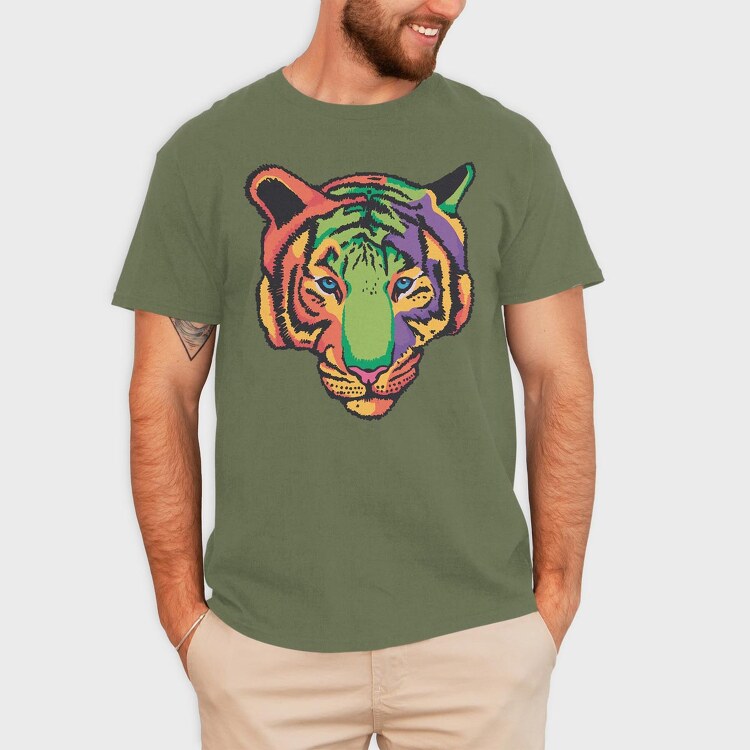 Colorful Tiger, Tricou Barbati (Unisex)