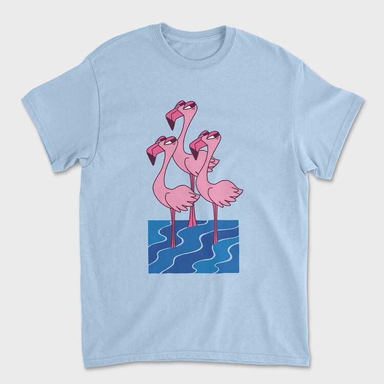 Tricou Barbati (Unisex), Flamingo Trio