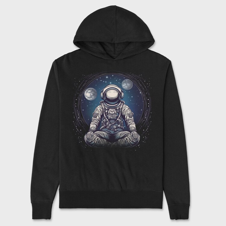 Astronaut Meditation, Hanorac Oversize Barbati (Unisex)