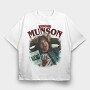 Eddie Munson Stranger Things Halftone, Tricou Oversize Barbati (Unisex)