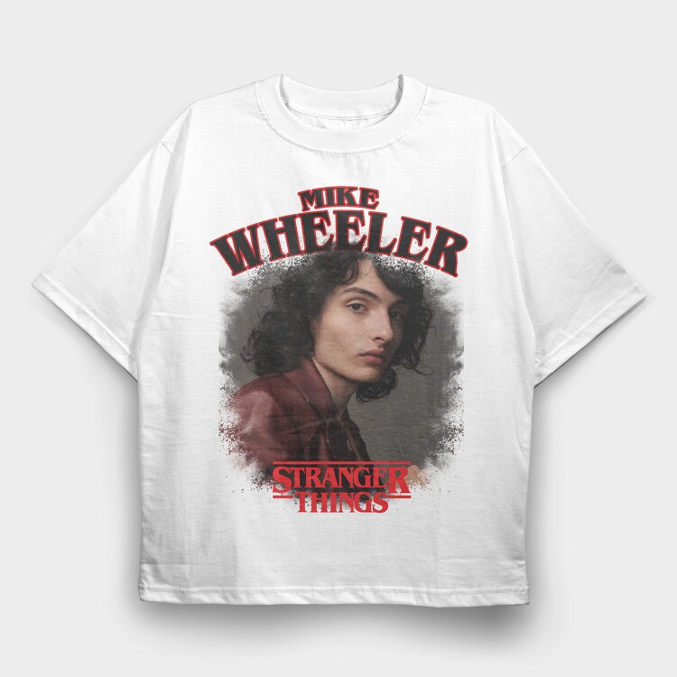 Mike Wheeler Halftone, Tricou Oversize Barbati (Unisex)