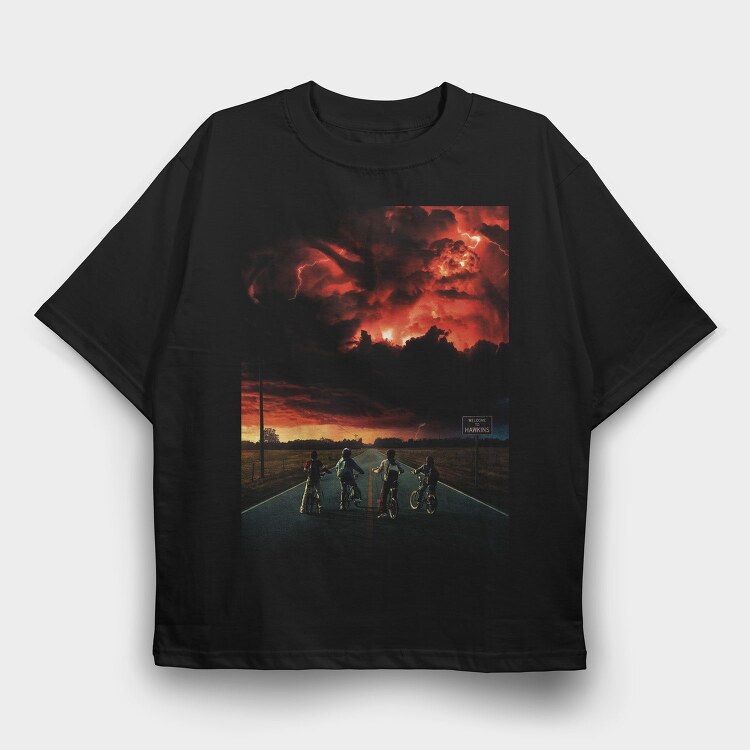 Motorcycle Riders Sunset, Tricou Oversize Barbati (Unisex)