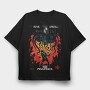 Piggyback Chopper Flames, Tricou Oversize Barbati (Unisex)