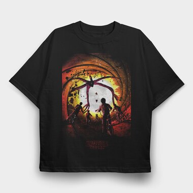 Stranger Things Cycle, Tricou Oversize Barbati (Unisex)