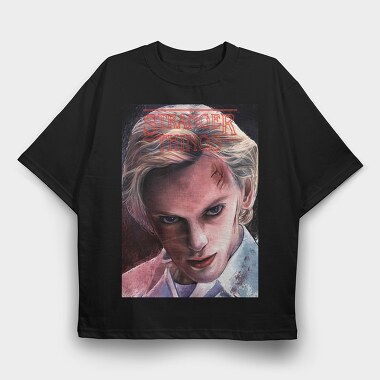 Stranger Things Face, Tricou Oversize Barbati (Unisex)
