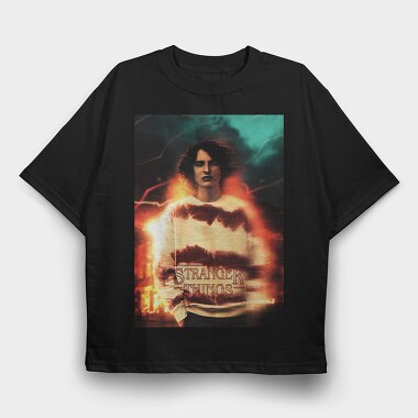 Stranger Things Flame, Tricou Oversize Barbati (Unisex)