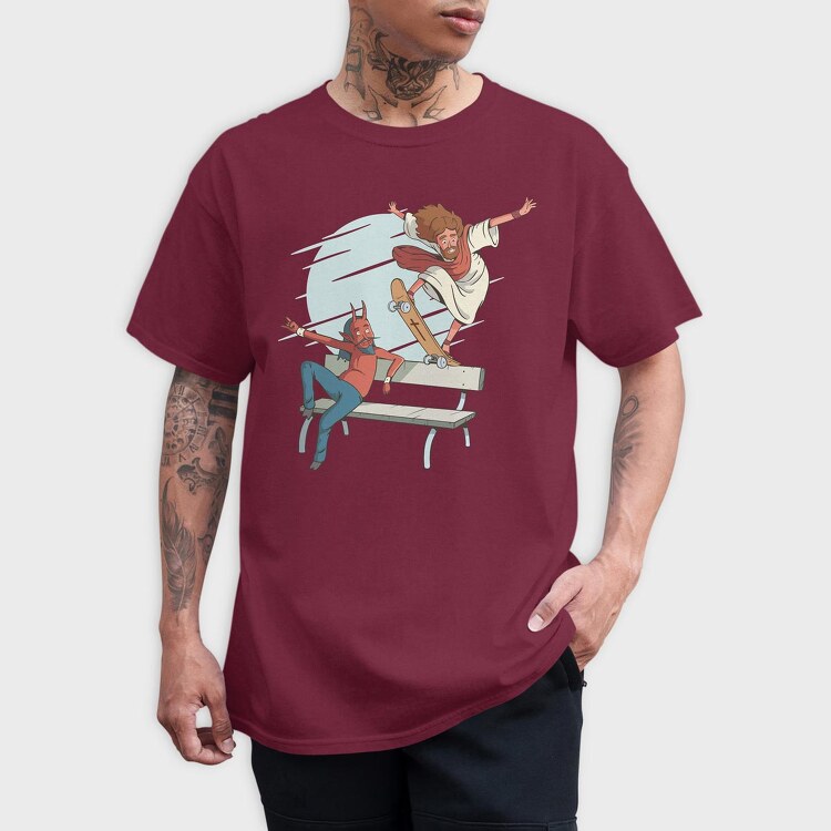 Jesus Devil Skate, Tricou Barbati (Unisex)