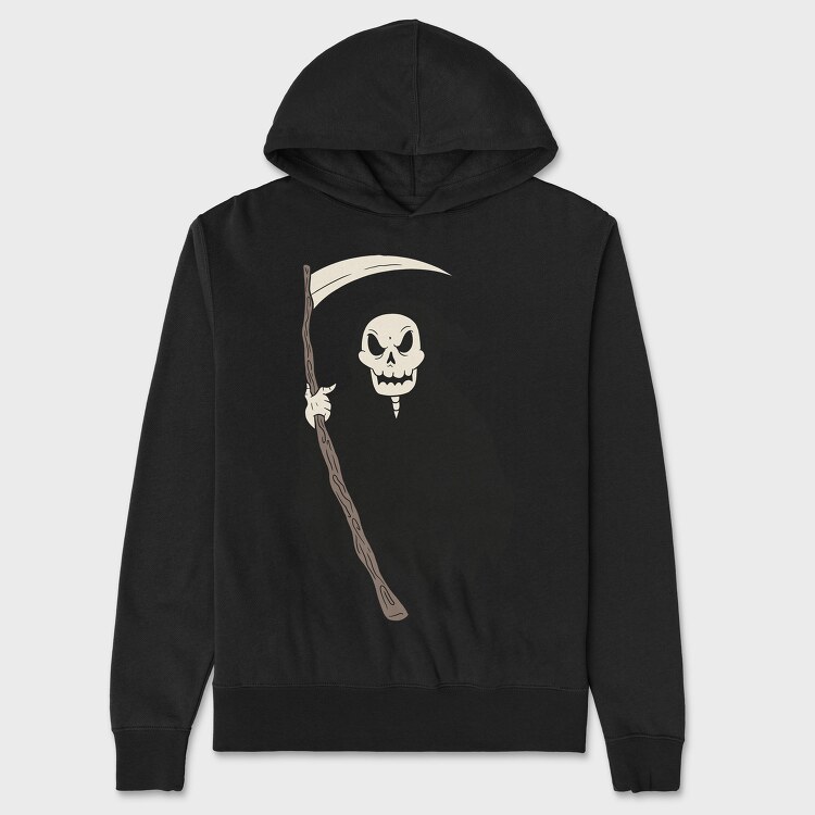 Grim Reaper Skull, Hanorac Oversize Barbati (Unisex)