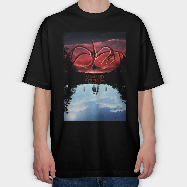 Stranger Things Butterfly, Tricou Oversize Barbati (Unisex)