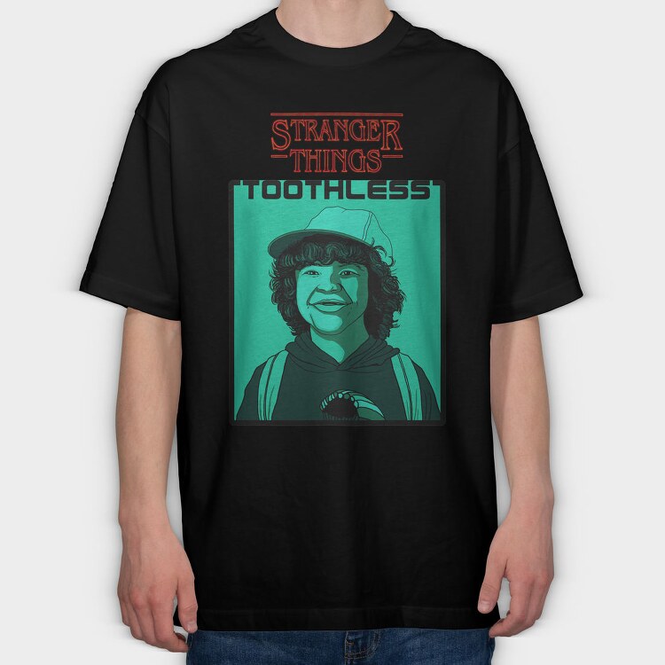 Stranger Things Toothless, Tricou Oversize Barbati (Unisex)