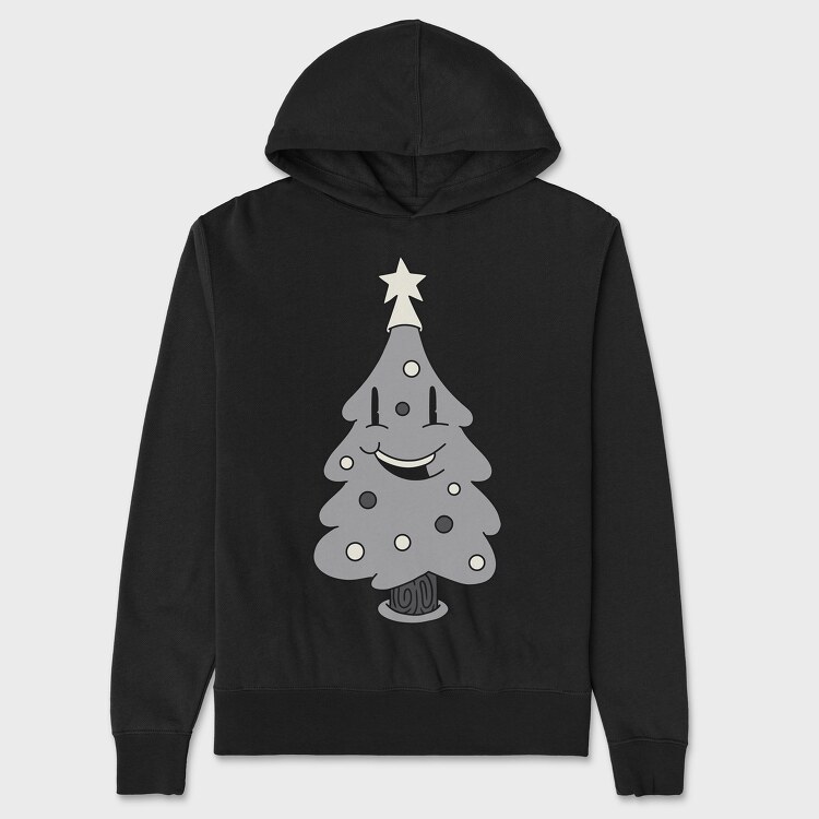 Christmas Tree Retro, Hanorac Oversize Barbati (Unisex)