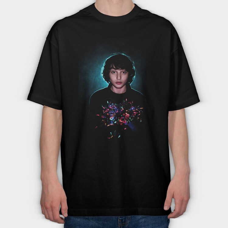 Lights Halftone Santa, Tricou Oversize Barbati (Unisex)