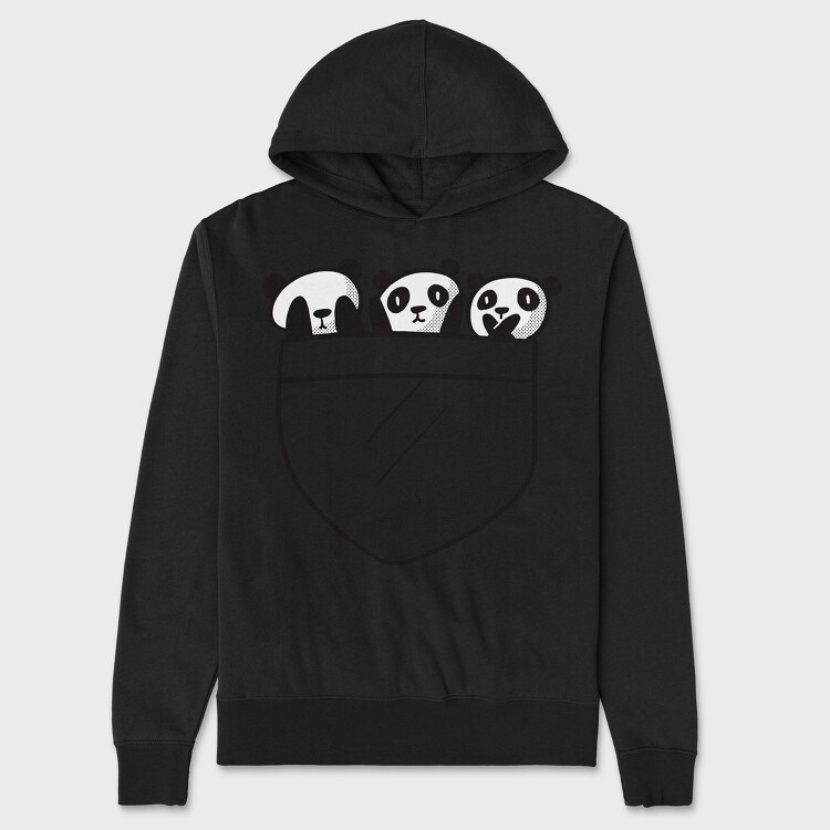 Panda Pocket, Hanorac Oversize Barbati (Unisex)