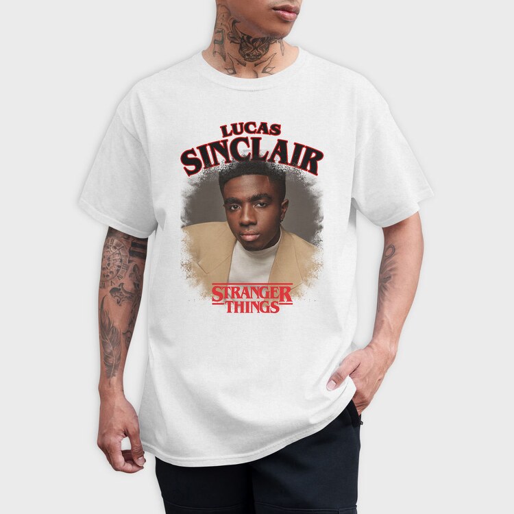 Lucas Sinclair Stranger Things, Tricou Barbati (Unisex)