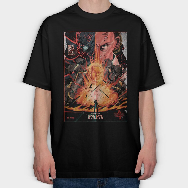 Stranger Things Papa, Tricou Oversize Barbati (Unisex)