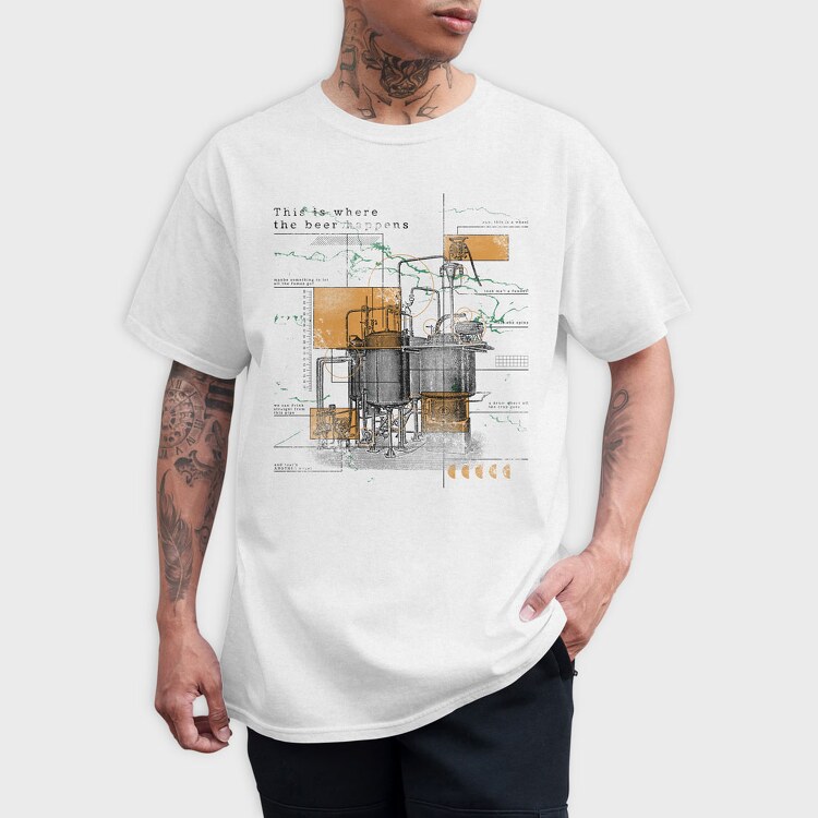 Infographics Beer Factory, Tricou Barbati (Unisex)