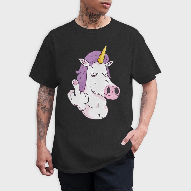 Middle Finger Unicorn, Tricou Barbati (Unisex)