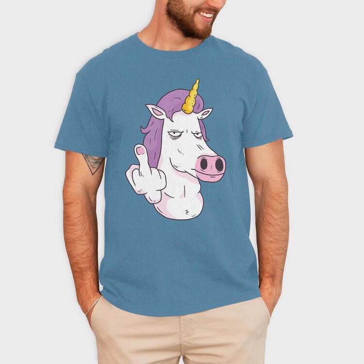Middle Finger Unicorn, Tricou Barbati (Unisex)