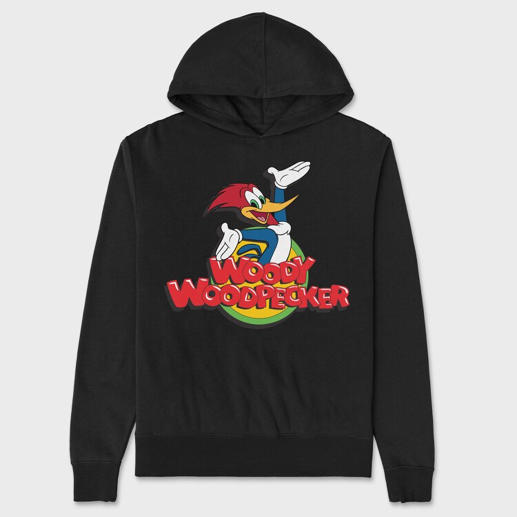 Hanorac Barbati (Unisex), Cartoon Retro Woody Woodpecker 4