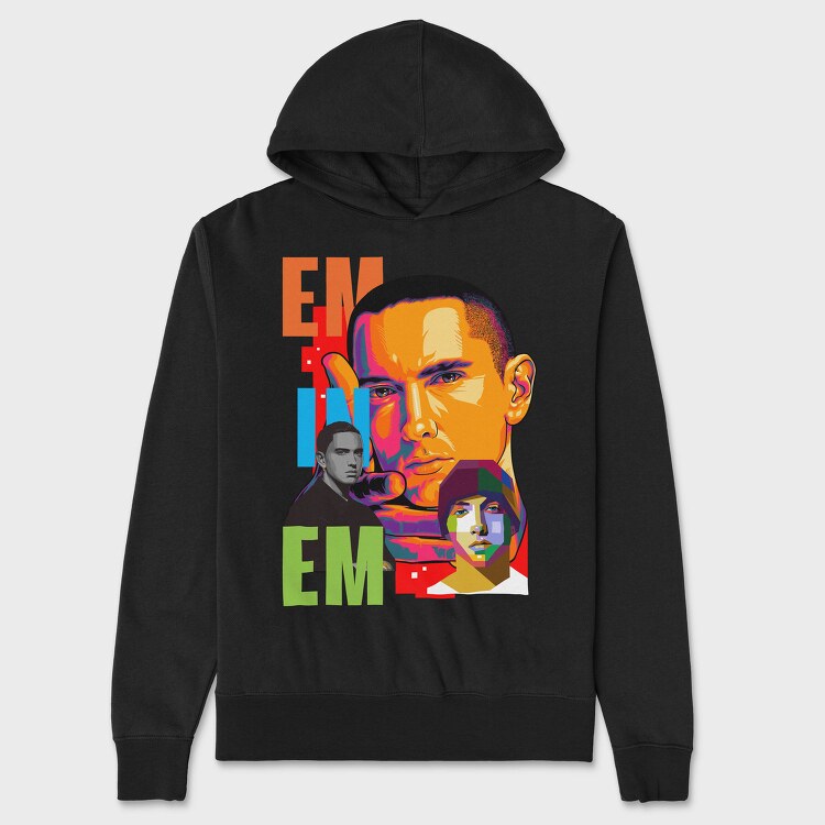 19127 Eminem Collage, Hanorac Oversize Barbati (Unisex)