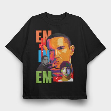 19127 Eminem Collage, Tricou Oversize Barbati (Unisex)