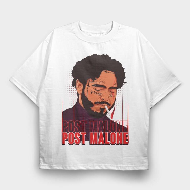 19154 Post Malone Tigarette, Tricou Oversize Barbati (Unisex)