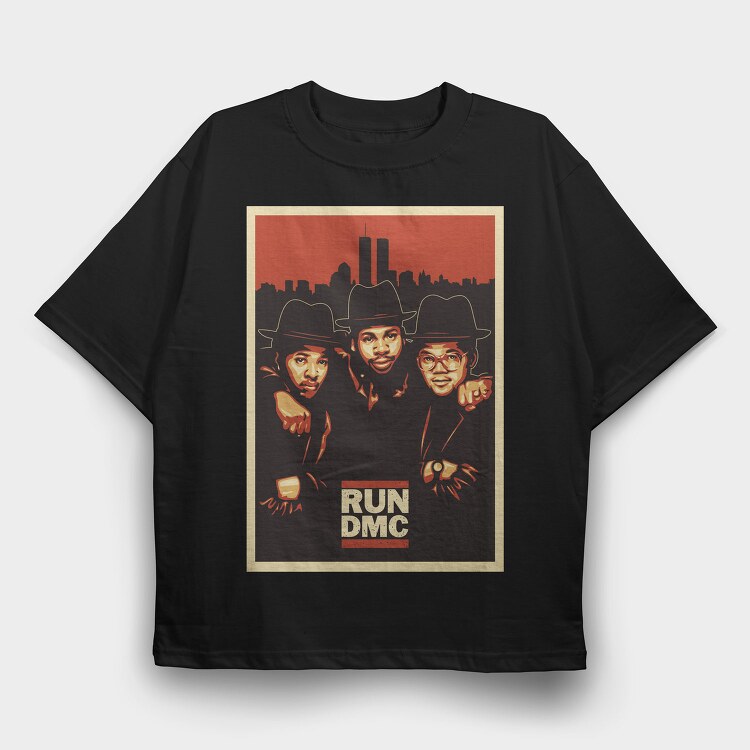19163 Run Dmc Thug Life, Tricou Oversize Barbati (Unisex)
