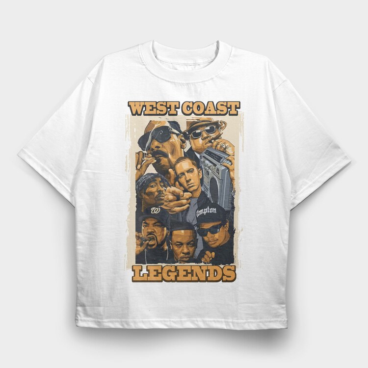 19183 West Coast Rappers, Tricou Oversize Barbati (Unisex)