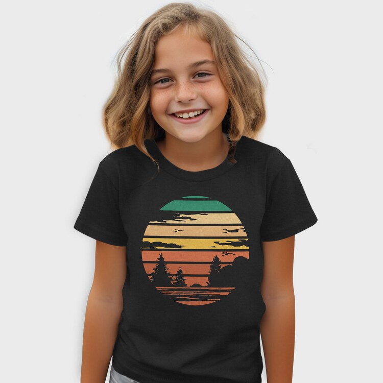 Forest Retro Sunset, Tricou Copii