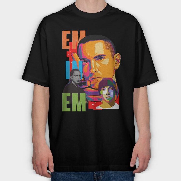 19127 Eminem Collage, Tricou Oversize Barbati (Unisex)