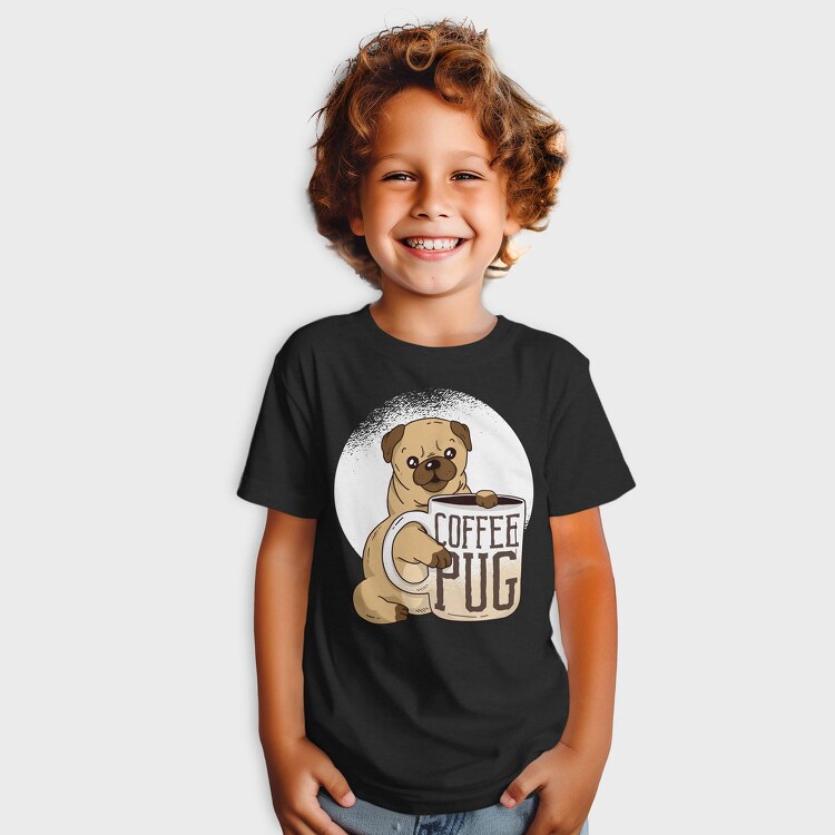 Coffee Pug Mug, Tricou Copii
