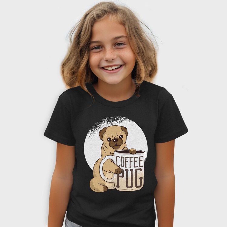 Coffee Pug Mug, Tricou Copii