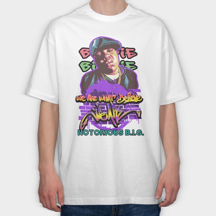 19174 Thug Life Bobby Shabazz Graffiti, Tricou Oversize Barbati (Unisex)