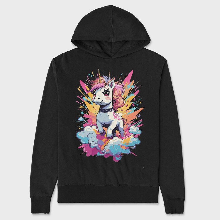 Unicorn Color Splash, Hanorac Oversize Barbati (Unisex)