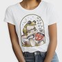 Frog and Mushrooms Vintage Draw, Tricou Femei