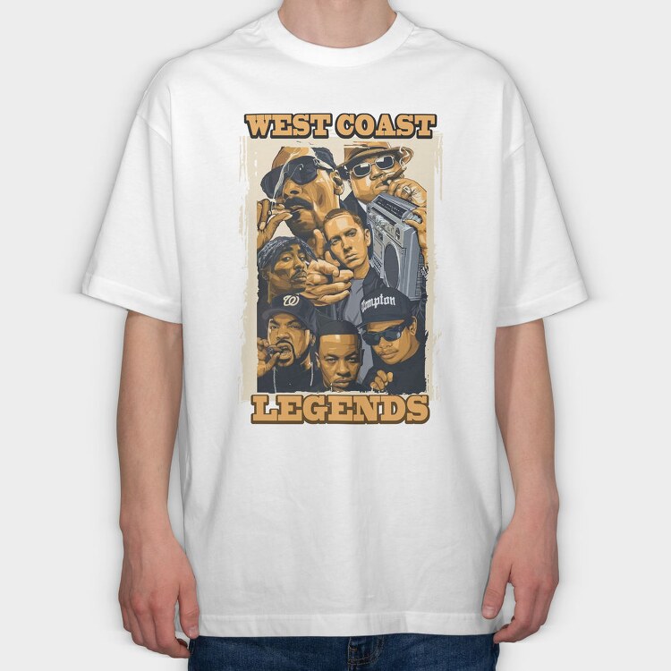 19183 West Coast Rappers, Tricou Oversize Barbati (Unisex)
