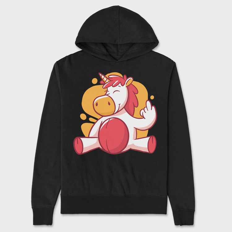 Unicorn Middle Finger, Hanorac Oversize Barbati (Unisex)