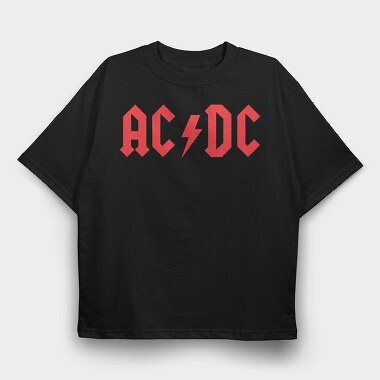 ACDC Logo Art, Tricou Oversize Barbati (Unisex)