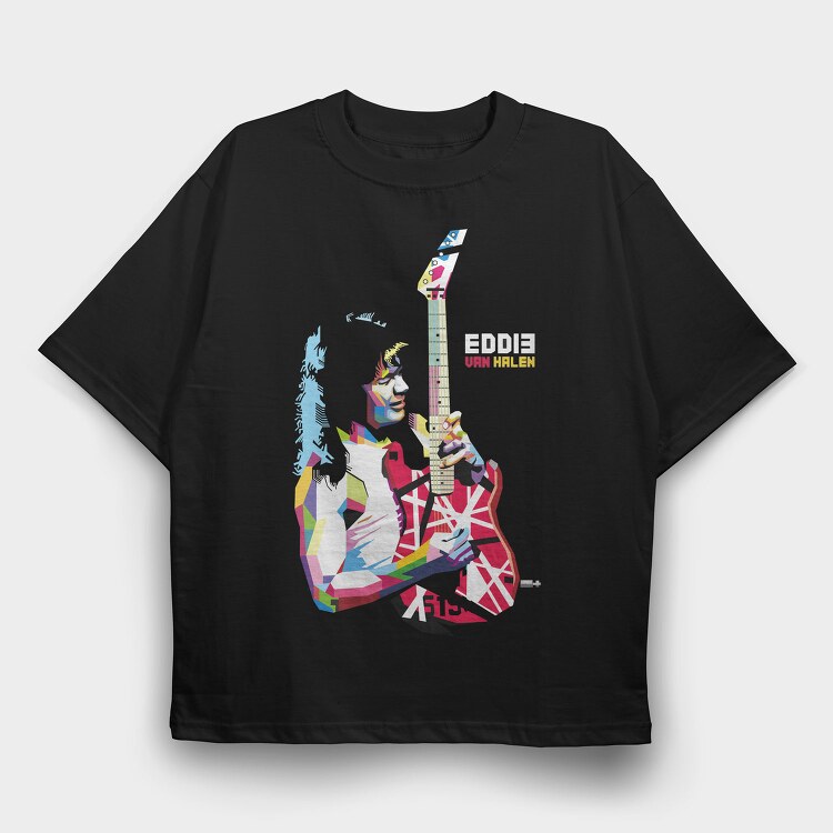 EDDIE VAN HALEN, Tricou Oversize Barbati (Unisex)