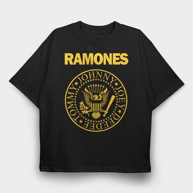 RAMONES Pres. Logo, Tricou Oversize Barbati (Unisex)