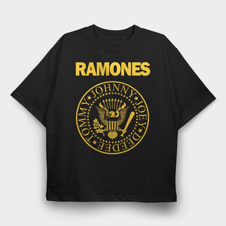 RAMONES Pres. Logo, Tricou Oversize Barbati (Unisex)