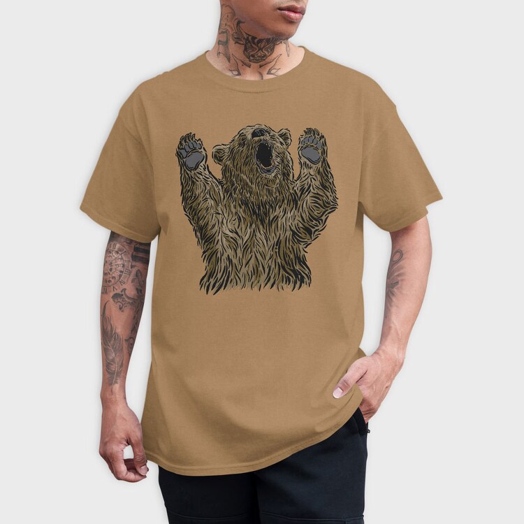 Bear With Hands Up, Tricou Barbati (Unisex)
